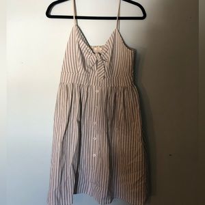 Soprano dress, tie front ,vertical striped casual summer dress - Large